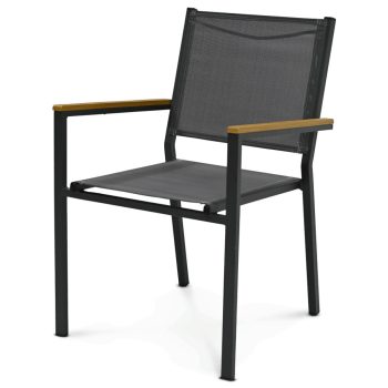   Kerti szék, fém, hálós ülőfelület, szürke, AZC-L1303 GREY