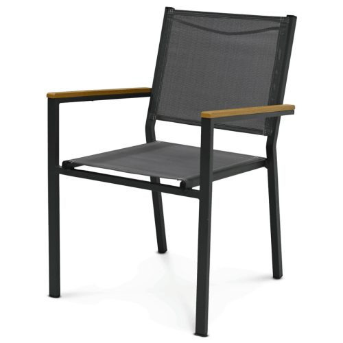 Kerti szék, fém, hálós ülőfelület, szürke, AZC-L1303 GREY