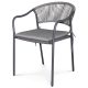 Kerti szék, fém, polyrattan, szürke, AZC-L1352 GREY