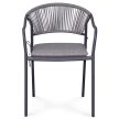 Kerti szék, fém, polyrattan, szürke, AZC-L1352 GREY