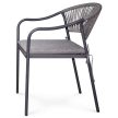 Kerti szék, fém, polyrattan, szürke, AZC-L1352 GREY