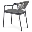 Kerti szék, fém, polyrattan, szürke, AZC-L1352 GREY