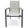 Kerti szék bézs textilén, alumínium, fekete színű