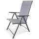 Kerti szék, állítható dőlésszögű, szürke textilén, szürke fémváz