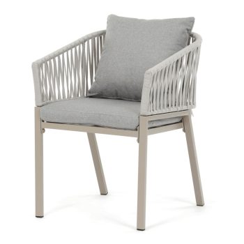 Kerti szék, fém, polyrattan, bézs, AZC-S1430 CRM