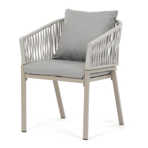 Kerti szék, fém, polyrattan, bézs, AZC-S1430 CRM