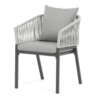 Kerti szék, fém, polyrattan, szürke, AZC-S1430 GREY