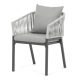 Kerti szék, fém, polyrattan, szürke, AZC-S1430 GREY