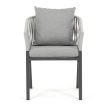 Kerti szék, fém, polyrattan, szürke, AZC-S1430 GREY