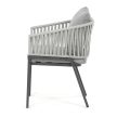 Kerti szék, fém, polyrattan, szürke, AZC-S1430 GREY