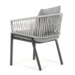 Kerti szék, fém, polyrattan, szürke, AZC-S1430 GREY
