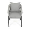 Kerti szék, fém, polyrattan, szürke, AZC-S1430 GREY