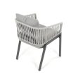 Kerti szék, fém, polyrattan, szürke, AZC-S1430 GREY