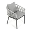Kerti szék, fém, polyrattan, szürke, AZC-S1430 GREY