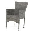 Szürke Polyrattan Kerti Szék, Fém Vázzal. AZC-S2118 GREY