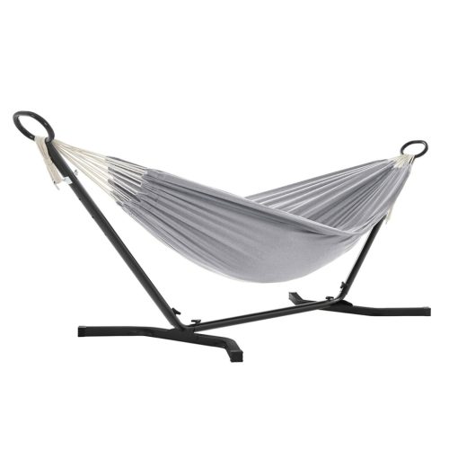 Kerti függőágy 300x90x95 cm, szövet, szürke, AZL-E1201 GREY