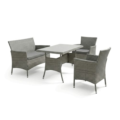 Kerti bútor garnitúra 100x60x69 cm, polyrattan, szürke, AZS-A1442 GREY