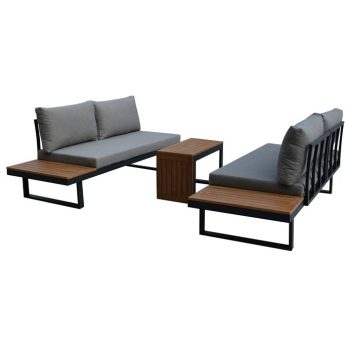   Kerti Garnitúra, Alumínium + Polywood, Szürke. AZS-G1924 GREY