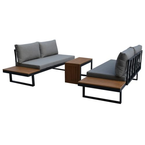 Kerti Garnitúra, Alumínium + Polywood, Szürke. AZS-G1924 GREY