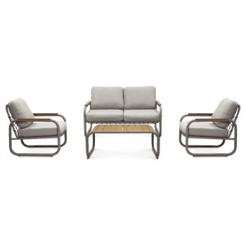 Kerti bútor garnitúra, fém, bézs, AZS-L1913 CRM