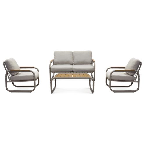 Kerti bútor garnitúra, fém, bézs, AZS-L1913 CRM