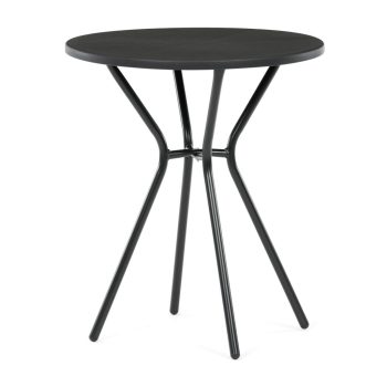 Kerti asztal 60x60 cm, fém, műanyag, fekete, AZT-H1021 BK