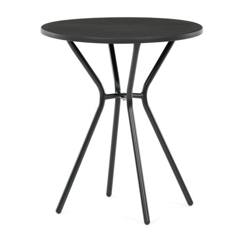 Kerti asztal 60x60 cm, fém, műanyag, fekete, AZT-H1021 BK