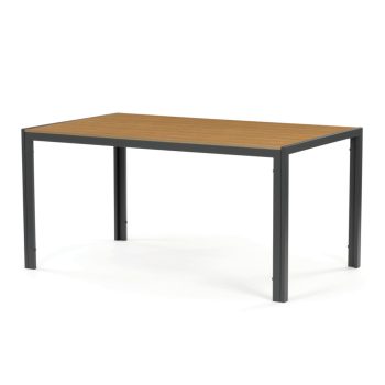   Kerti asztal 150x89 cm, fém, polywood, barna (tölgy), AZT-S1215 OAK