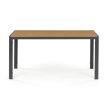 Kerti asztal 150x89 cm, fém, polywood, barna (tölgy), AZT-S1215 OAK