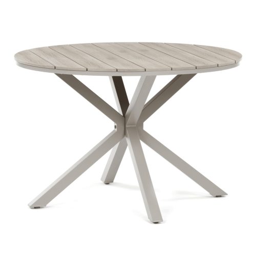 Kerti asztal 110x110 cm, alumínium, polywood, bézs, AZT-S1430 CRM