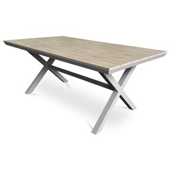   Bézs Kerti Asztal, Alumínium Váz + Polywood Lap. AZT-S1510 OAK