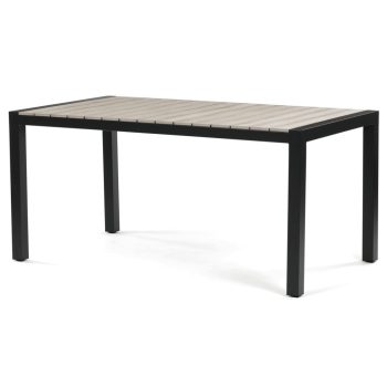   Kerti asztal 160x90 cm, alumínium, polywood, fekete, AZT-S1514 BK