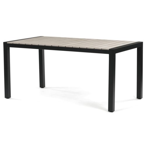 Kerti asztal 160x90 cm, alumínium, polywood, fekete, AZT-S1514 BK