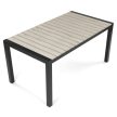Kerti asztal 160x90 cm, alumínium, polywood, fekete, AZT-S1514 BK