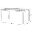 Kerti asztal 160x90 cm, alumínium, polywood, fekete, AZT-S1514 BK