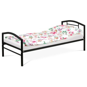 Single Bed 94x207 cm Metal Black BED-1900 BK
