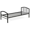 Egyszemélyes ágy 94x207 cm, fém, fekete, BED-1900 BK