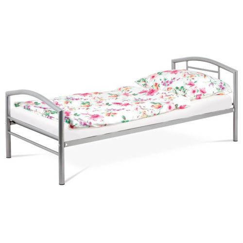 Fém Egyszemélyes Ágy 94×207 cm, Ezüst. BED-1900 SIL