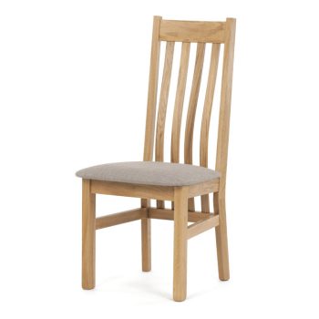 Natúr Tömörfa Étkezőszék, Bézs Üléssel. C-2100 CRM2