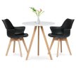 Műanyag Étkezőfotel Fekete Színben Műbőr Ülőpárnával,  Bükkfa Lábbal. CT-771