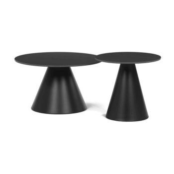   Dohányzóasztal 70×70×40,5 cm, Kerámia Márvány. CT-F4118 BK