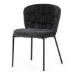 Dining Chair with Grey Bouclé Fabric CT-W1077 GREY2