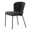 Dining Chair with Grey Bouclé Fabric CT-W1077 GREY2