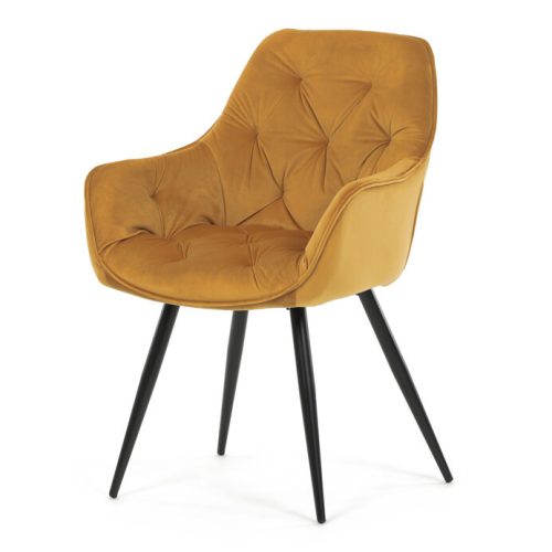 Étkezőszék sárga bársony DCH-421 YEL4