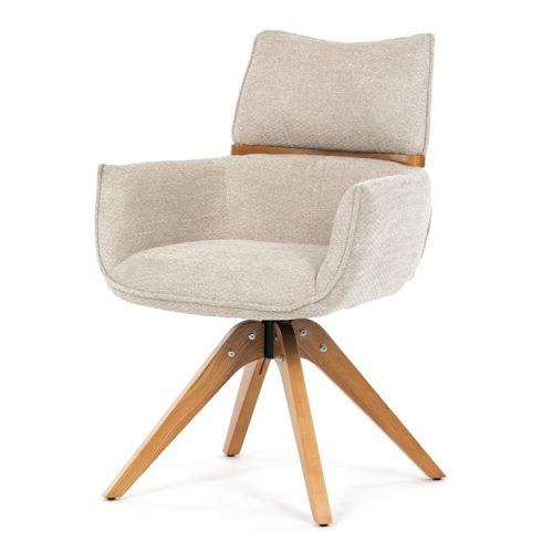 Elegantné jedálenské/konferenčné kreslo béžová látka, vratný mechanizmus DCH-D1348 LAN2