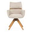 Elegantné jedálenské/konferenčné kreslo béžová látka, vratný mechanizmus DCH-D1348 LAN2