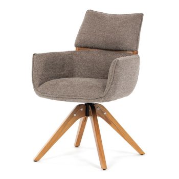   Elegantné jedálenské/konferenčné kreslo hnedá látka, vratný mechanizmus DCH-D1348 LAN2