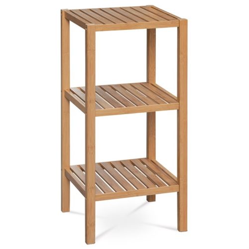 DR-011-5 Polc Tömör Bambuszból Natúr Színben, 3 Rekeszes, Teherbírás: 9 kg.