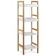 DR-013-4 Bamboo Storage Rack 4-Tier Natural with White MDF Shelves 12 kg Capacity