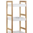 Dr-013-4 Négy Részes Tároló Állvány Bambuszból Natúr Színben, Fehér Mdf Polcokkal. Teherbírás: 12 kg